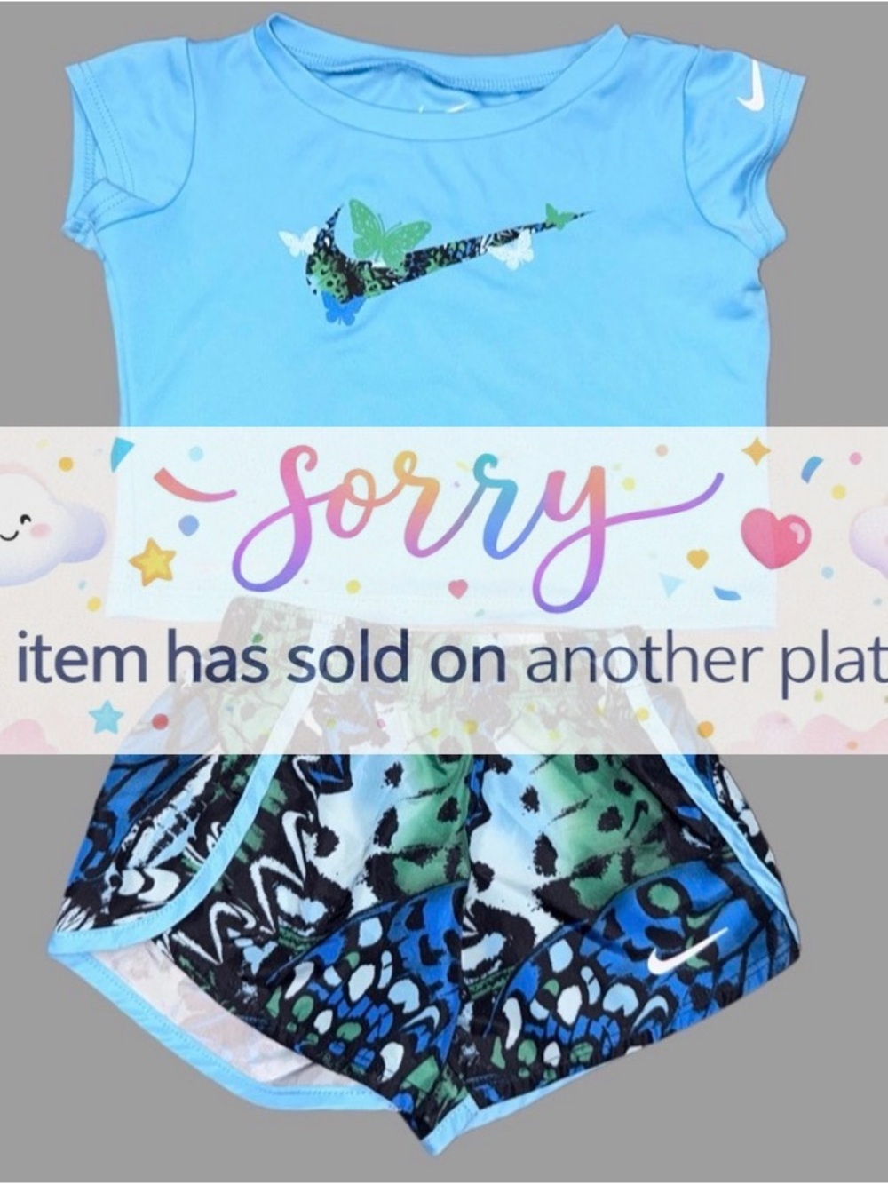 Nike Dri-Fit Butterfly Logo Top & Shorts Set | 18 Months | Like New